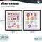 Stupell Industries Muted Letters & Numbers Educational 2pc Framed Print Under Glass Set, design by Susan Ball